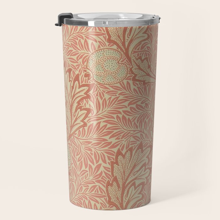 William Morris Apple Rust Gold Vintage Pattern Travel Mug Gallery Image 3