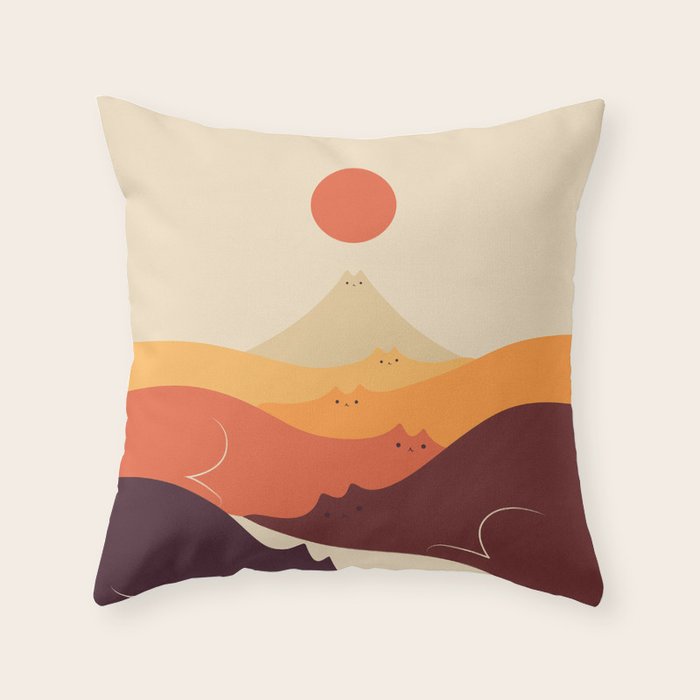 Cat Landscape 87 Throw Pillow Gallery Image 1