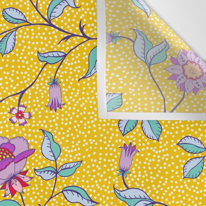 Vibrant Vintage Blooms Wall Tapestry Gallery Image 3