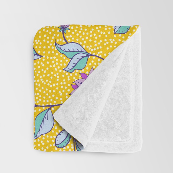 Vibrant Vintage Blooms Throw Blanket Gallery Image 3