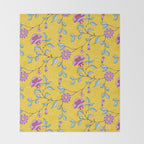 Vibrant Vintage Blooms Throw Blanket Gallery Image 2