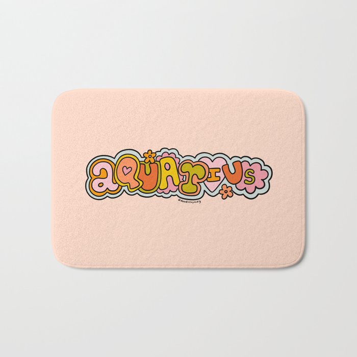 Aquarius Doodle Letters Bath Mat Gallery Image 1