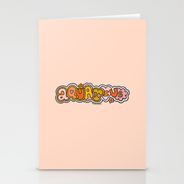 Aquarius Doodle Letters Stationery Card Gallery Image 1
