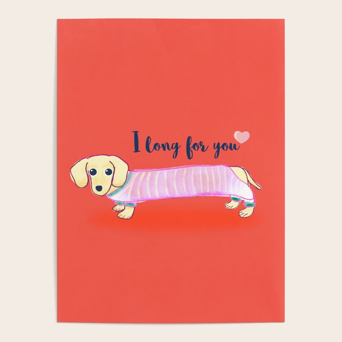 Valentine's Day dachshund dog Poster Gallery Image 4