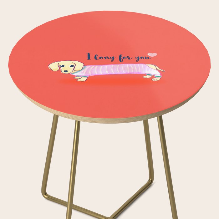 Valentine's Day dachshund dog Side Table Gallery Image 2