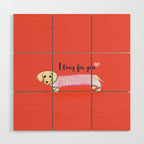 Valentine's Day dachshund dog Wood Wall Art Gallery Image 1