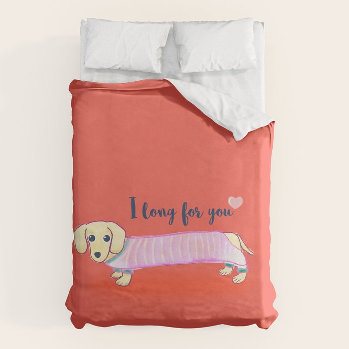Valentine's Day dachshund dog Duvet Cover Gallery Image 1