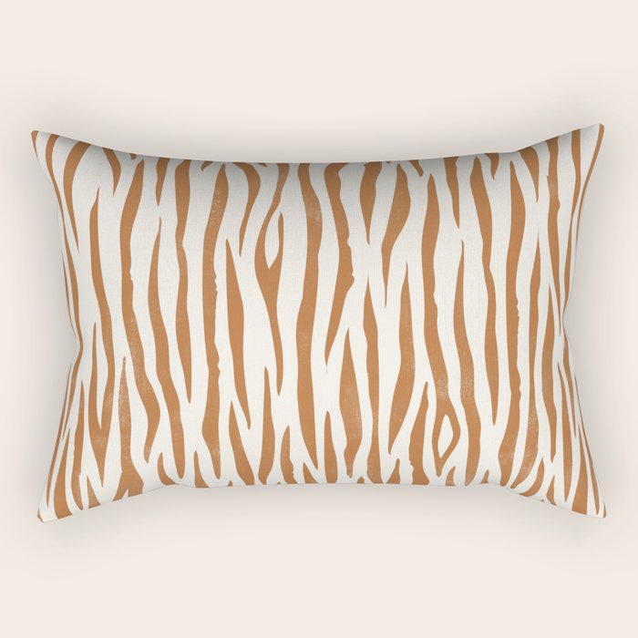 Tiger Stripes In Neutral Rectangular Pillow Gallery Image 1