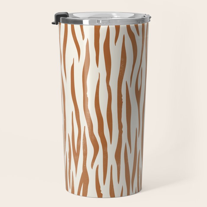 Tiger Stripes In Neutral Travel Mug Gallery Image 3