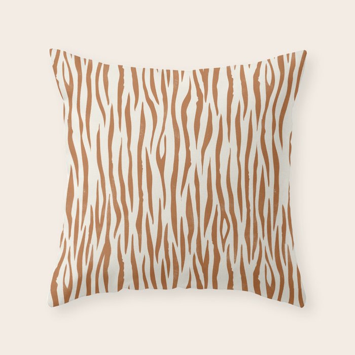 Tiger Stripes In Neutral Throw Pillow Gallery Image 6