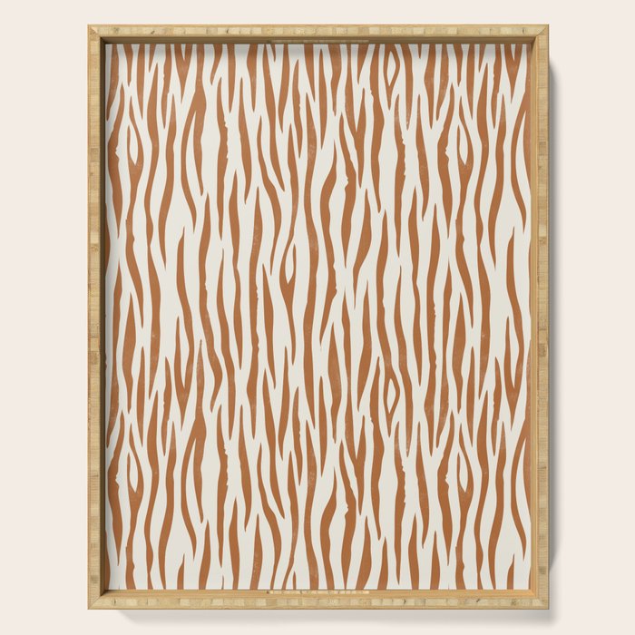 Tiger Stripes In Neutral Serving Tray Gallery Image 1