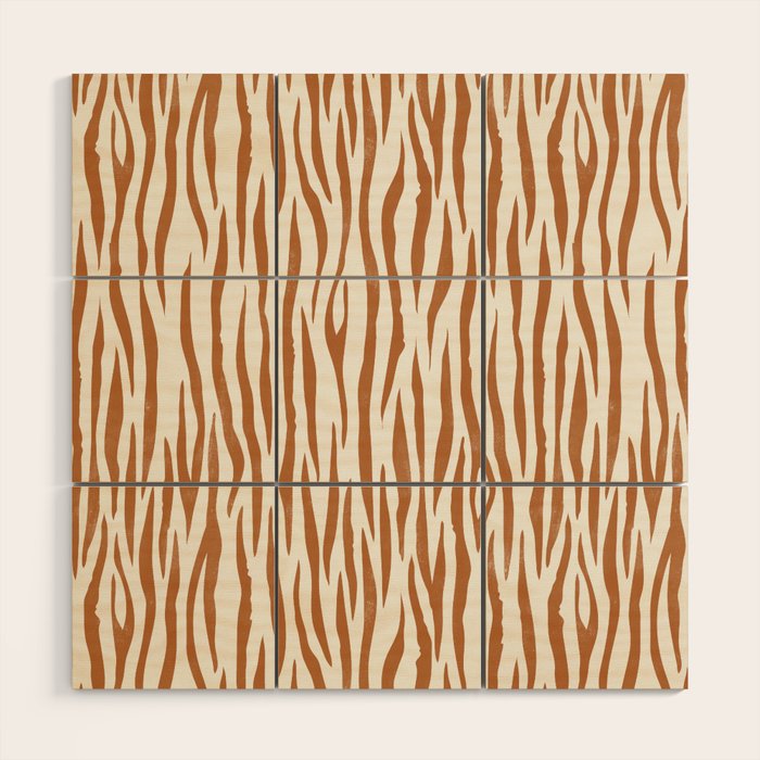 Tiger Stripes In Neutral Wood Wall Art Gallery Image 1