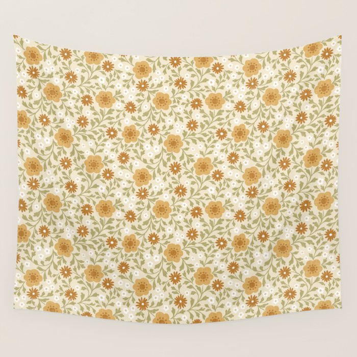 Eloise Floral - Gold Wall Tapestry Gallery Image 4