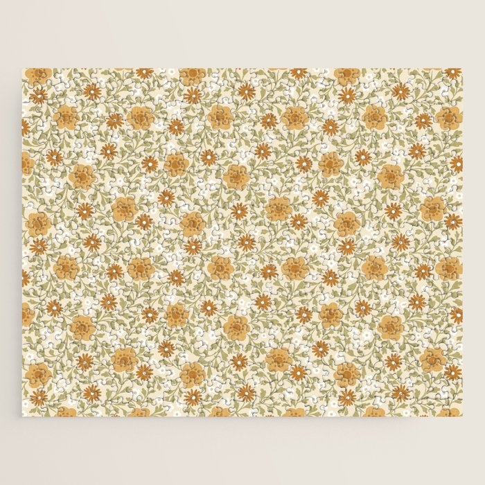 Eloise Floral - Gold Jigsaw Puzzle Gallery Image 1