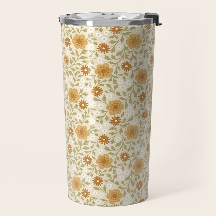 Eloise Floral - Gold Travel Mug Gallery Image 2