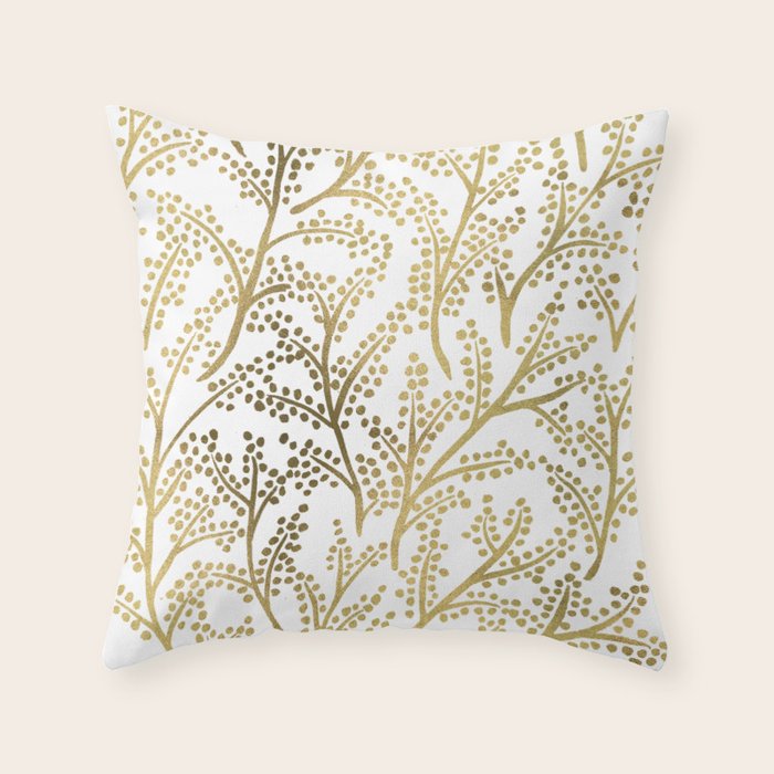 Gold Branches Throw Pillow Gallery Image 6