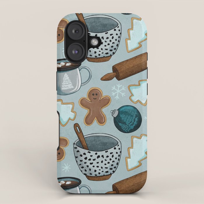 Christmas Baking, Christmas Cookies, Sugar Cookies, Gingerbread Man iPhone Case Gallery Image 1
