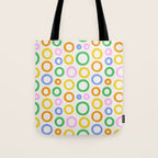 Fun colorful circle cartoon doodle pattern Tote Bag Gallery Image 1