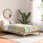 Fun colorful circle cartoon doodle pattern Comforter Gallery Image 2