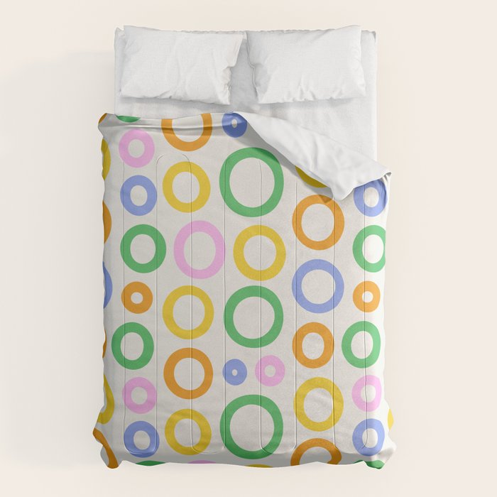 Fun colorful circle cartoon doodle pattern Comforter Gallery Image 6