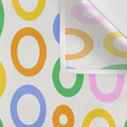 Fun colorful circle cartoon doodle pattern Wall Tapestry Gallery Image 3