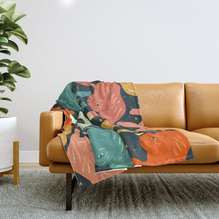 Tigers in the sky Throw Blanket Gallery Image 1