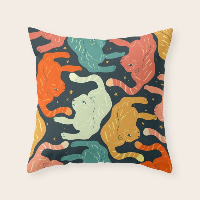 Tigers in the sky Throw Pillow Gallery Image 6