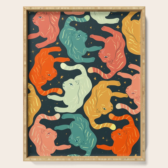 Tigers in the sky Serving Tray Gallery Image 1