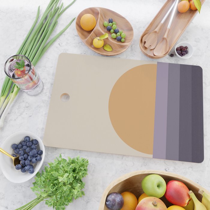 Minimal Retro Sunset Sunrise - Purple Mauve Dusk Cutting Board Gallery Image 2