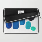 Colorful Mid Century Modern Pop Art Minimalist Style Teal Blue Aquamarine Bubbles White Background Laptop Sleeve Gallery Image 2