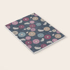 Mums and Vines Floral Burgundy Blues Notebook Gallery Image 3