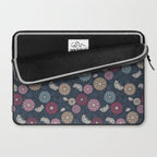 Mums and Vines Floral Burgundy Blues Laptop Sleeve Gallery Image 2