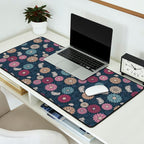 Mums and Vines Floral Burgundy Blues Desk Mat Gallery Image 2