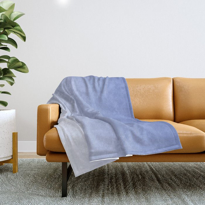Dreamy Blue Lavender Ombre Gradient Throw Blanket Gallery Image 1
