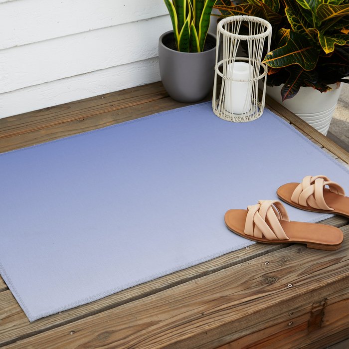 Dreamy Blue Lavender Ombre Gradient Outdoor Rug Gallery Image 2