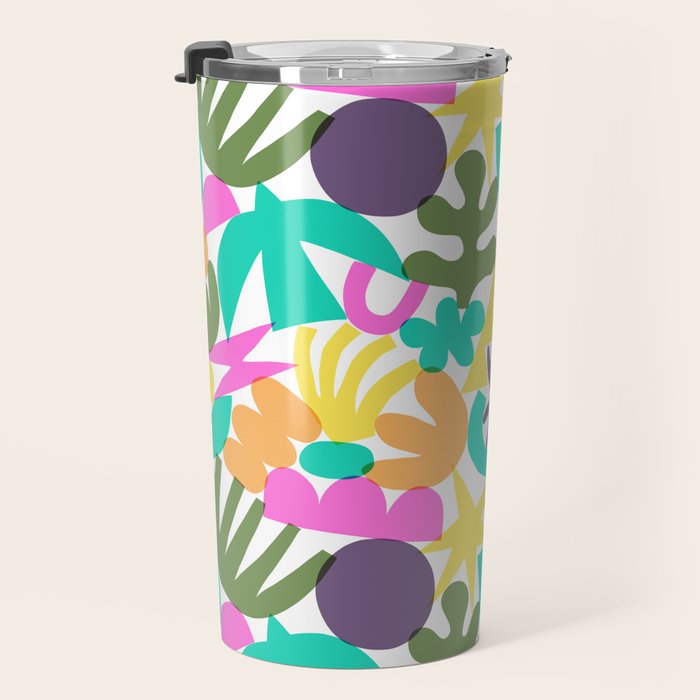 Colorful abstract organic nature shape art pattern Travel Mug Gallery Image 3