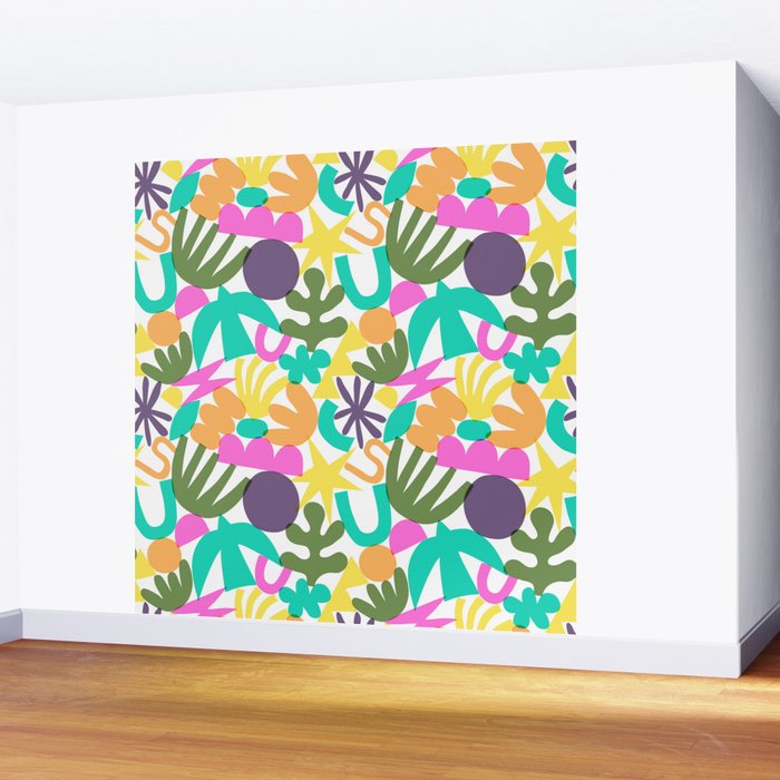 Colorful abstract organic nature shape art pattern Wall Mural Gallery Image 2