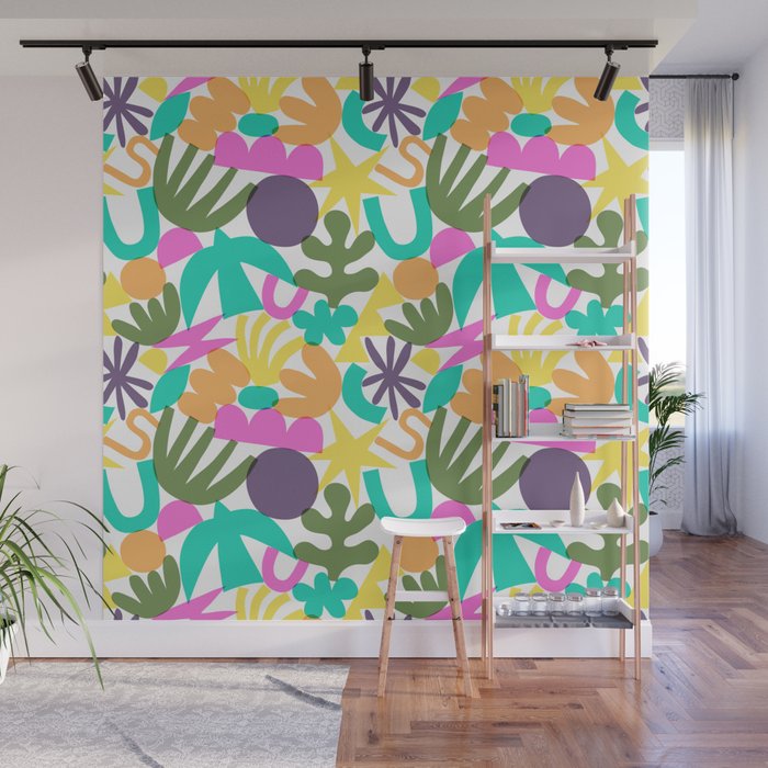 Colorful abstract organic nature shape art pattern Wall Mural Gallery Image 1