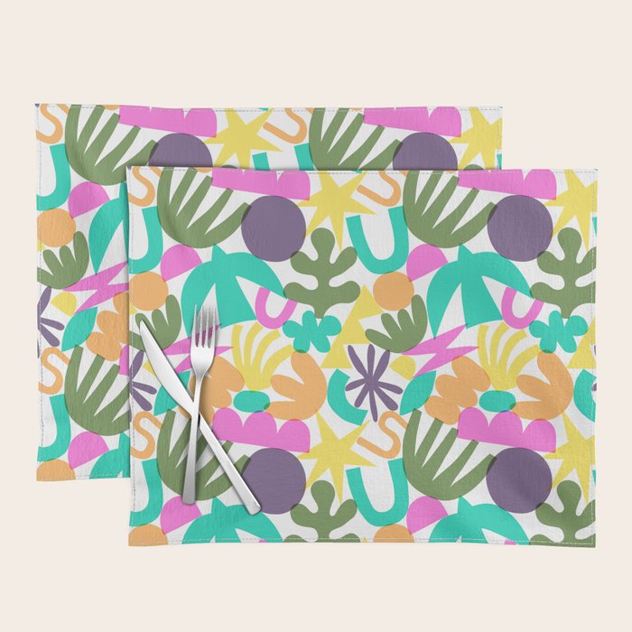 Colorful abstract organic nature shape art pattern Placemat Gallery Image 1