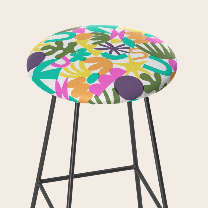 Colorful abstract organic nature shape art pattern Stool Gallery Image 2