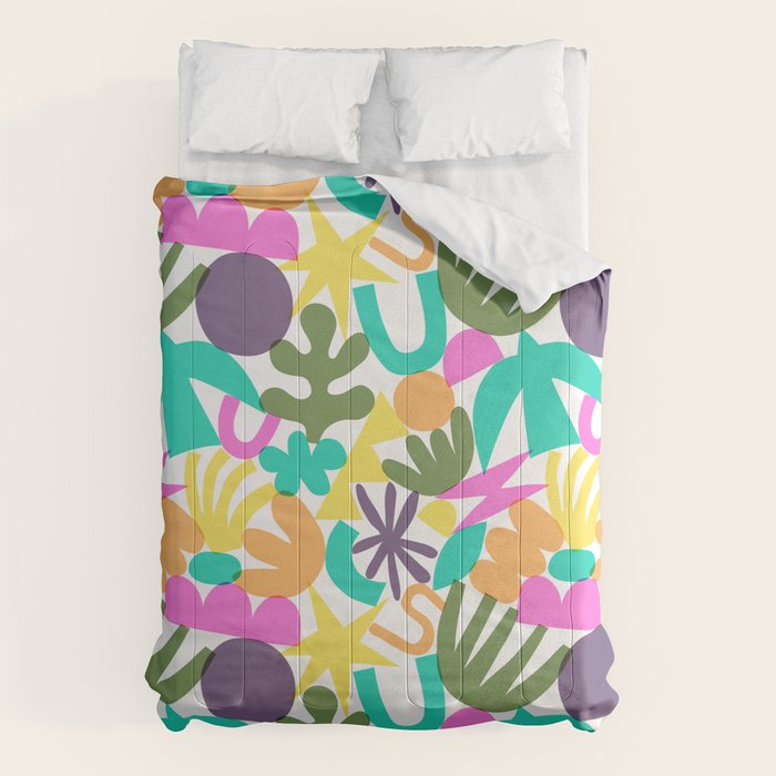 Colorful abstract organic nature shape art pattern Comforter Gallery Image 1
