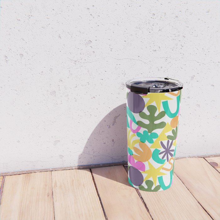 Colorful abstract organic nature shape art pattern Travel Mug Gallery Image 4