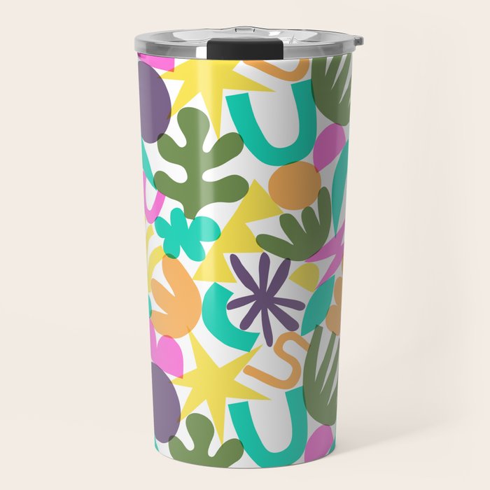 Colorful abstract organic nature shape art pattern Travel Mug Gallery Image 1