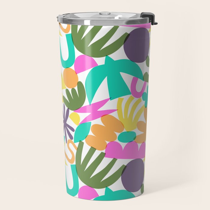 Colorful abstract organic nature shape art pattern Travel Mug Gallery Image 2