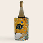 Blue and Gold Klimt Cat with Geometric Patterns Wine Chiller Gallery Image 3