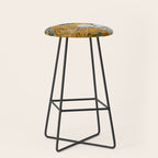 Blue and Gold Klimt Cat with Geometric Patterns Stool Gallery Image 1