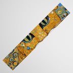 Blue and Gold Klimt Cat with Geometric Patterns Table Runner Gallery Image 3