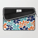 Abstract Flowers, Orange, Navy, Teal Laptop Sleeve Gallery Image 2