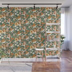 Butterfly Unicorns Frolicking in the Garden - Dark Wall Mural Gallery Image 1