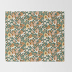 Butterfly Unicorns Frolicking in the Garden - Dark Throw Blanket Gallery Image 2
